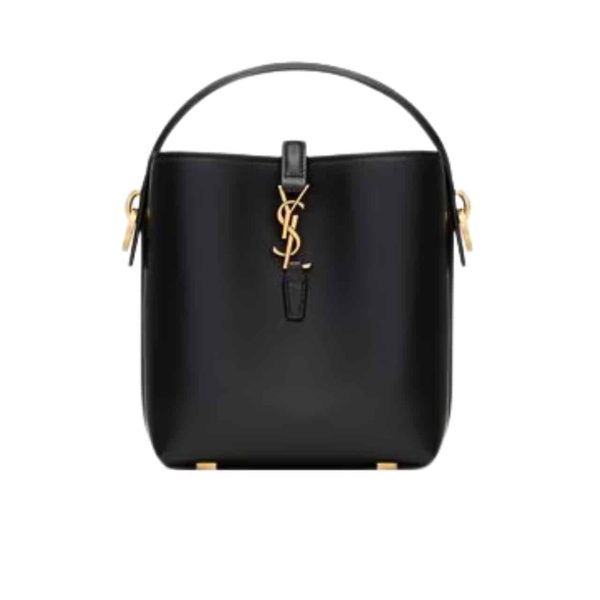 SAINT LAURENT LE 37 MINI BAG IN SHINY LEATHER BLACK 15CM 7658702R20W1000