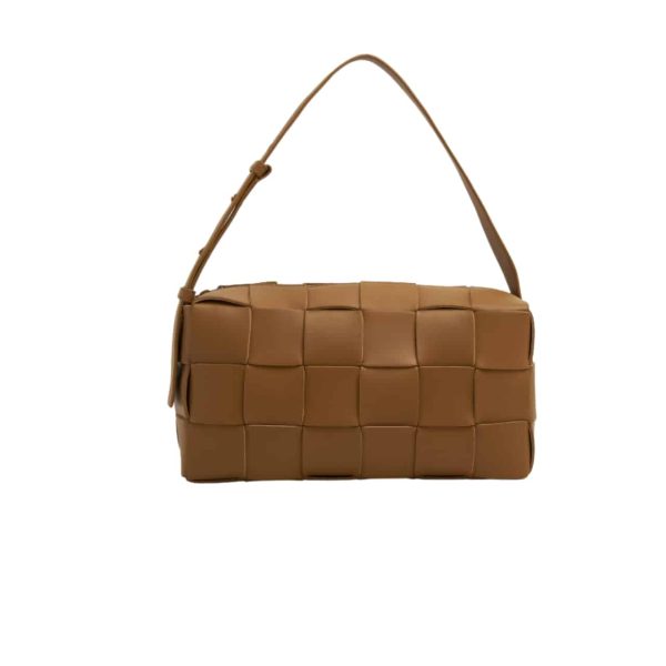 BOTTEGA VENETA BRICK CASSETTE INTRECCIO LEATHER SHOULDER BAG BRICK 28CM