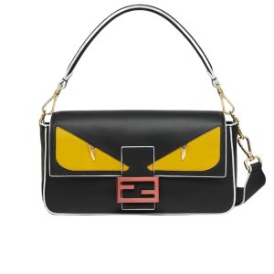 FENDI BAGUETTE LUNAR NEW YEAR LEATHER BAG BLACK 26CM 8BR600ATXQF1QIO