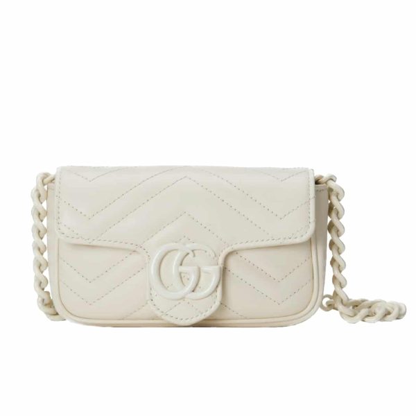 GUCCI GG MARMONT BELT BAG WHITE 16CM 739599 UM8KV 1000