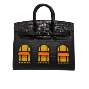 HERMES BIRKIN 20 SAC FAUBOURG ALLIGATOR BLACK MATTE 20CM