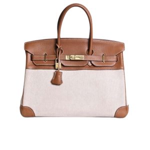 HERMES BIRKIN 25 TOILE H BROWN 25CM