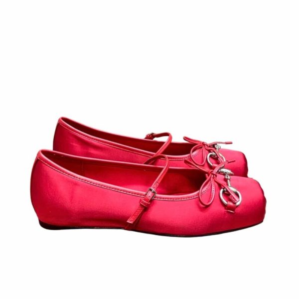 GUCCI WOMEN’S HORSEBIT BALLET FLAT SATIN RED