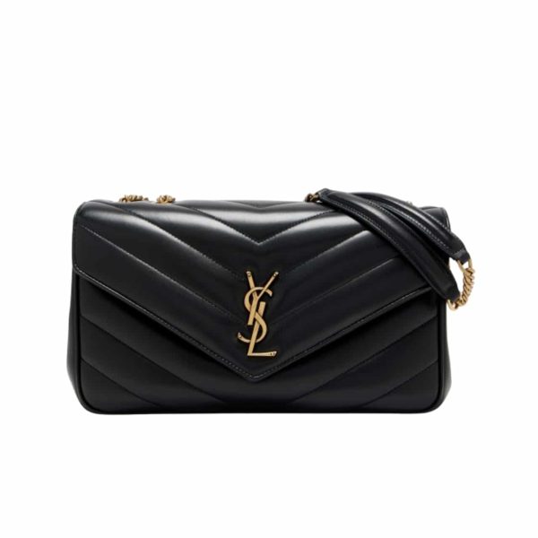 SAINT LAURENT LOULOU MEDIUM CHAIN BAG BLACK 29CM 801439AAEAX1000