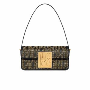 DIOR MISS DIOR FLAP BAG BLACK GOLD 22CM M2610UBTT M900