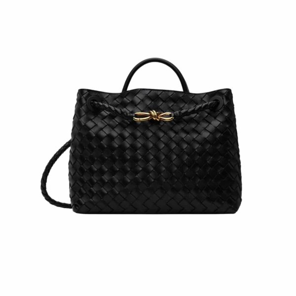 BOTTEGA VENETA ANDIAMO INTRECCIATO LEATHER TOP HANDLE BAG BLACK 33CM 766014VCPP11139