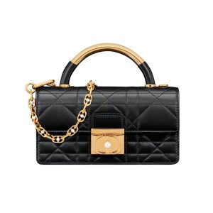 DIOR MINI DIOR ANGE BAG MACROCANNAGE BLACK 20CM M4401UNMZM900 E03