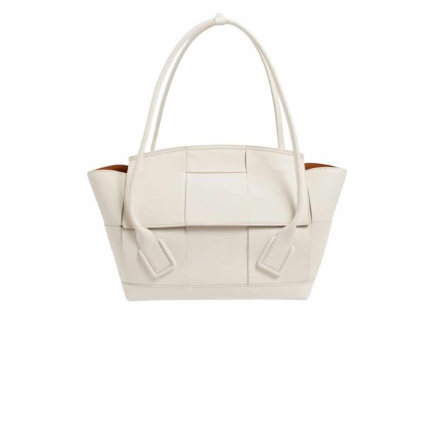 BOTTEGA VENETA ARCO HANDBAG INTRECCIATO LEATHER IN WHITE 20CM