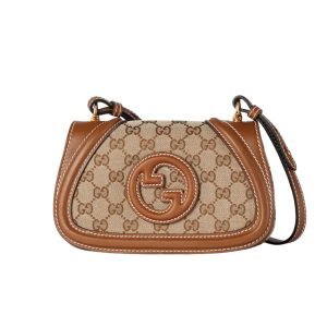 GUCCI BLONDIE MINI SHOULDER BAG BEIGE AND BROWN 22CM 815700 HAAKG 9755