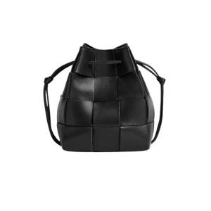 BOTTEGA VENETA SMALL CASSETTE CROSS BODY BUCKET BLACK 13CM 680218VCQC48425