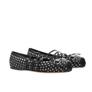 GUCCI WOMEN’S HORSEBIT BALLET FLAT ALLOVER STUDS BLACK 814317 AAEEV 1050