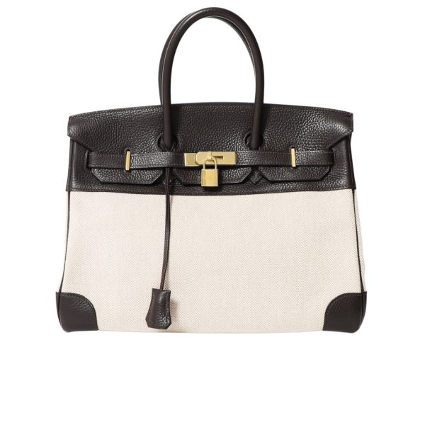 HERMES BIRKIN 25 TOILE H BLACK 25CM