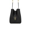 SAINT LAURENT PARIS VII LAMBSKIN POCHON SUEDE LEATHER BLACK 24CM 8043021EL0W1000