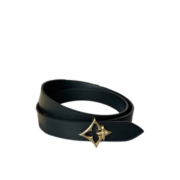 LOUIS VUITTON LV FLOWERGRAM BELT 25MM BLACK