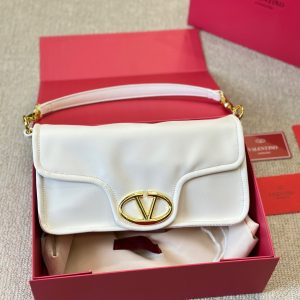 VALENTINO GARAVANI VLOGO 1960 NAPPA LEATHER SHOULDER BAG WHITE 28CM 4W0B0N48ZFJ 098