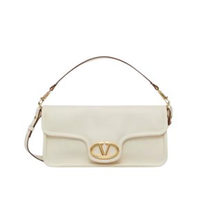 VALENTINO GARAVANI VLOGO 1960 NAPPA LEATHER SHOULDER BAG WHITE 28CM 4W0B0N48ZFJ 098