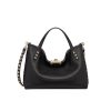 VALENTINO GARAVANI ROCKSTUD CALFSKIN SMALL TOTE BAG BLACK 26CM