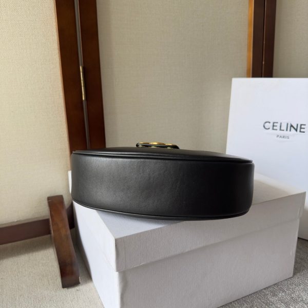 CELINE AVA TRIOMPHE SOFT BAG IN SMOOTH CALFSKIN
 BLACK