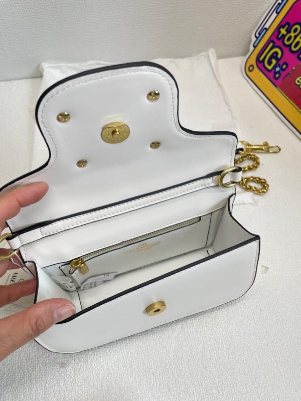 VALENTINO LO? SMALL SHOULDER BAG IN CALFSKIN WHITE