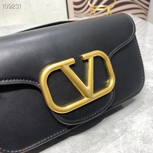 VALENTINO LOC? SMALL SHOULDER BAG IN CALFSKIN BLACK 1W2B0K53ZXL0NO