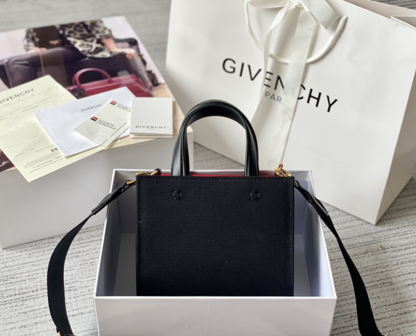 GIVENCHY MEDIUM TOTE SHOPPER BAG CANVAS BLACK FOR WOMEN 7.5IN/19CM