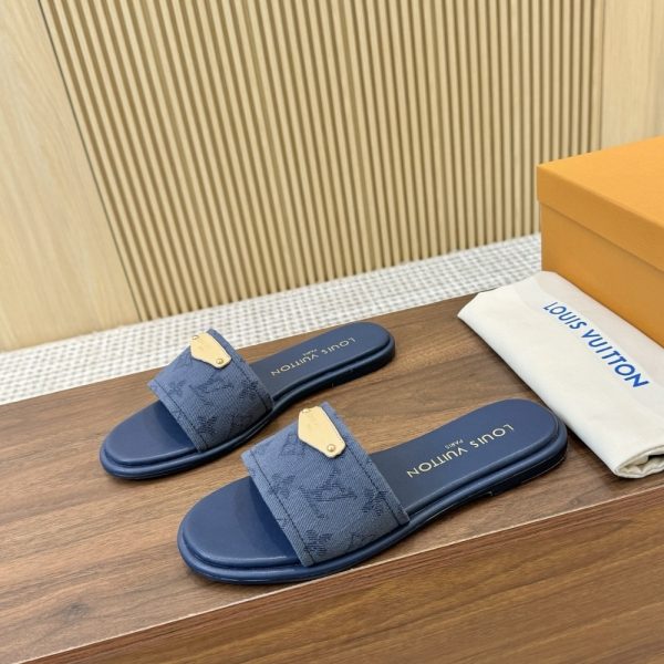 LOUIS VUITTON LILY FLAT MULE BLUE 1AGX78