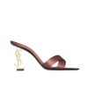 SAINT LAURENT OPYUM MULES IN SATIN CREPE MANIOC BROWN 8189319QAB12215