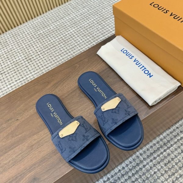 LOUIS VUITTON LILY FLAT MULE BLUE 1AGX78
