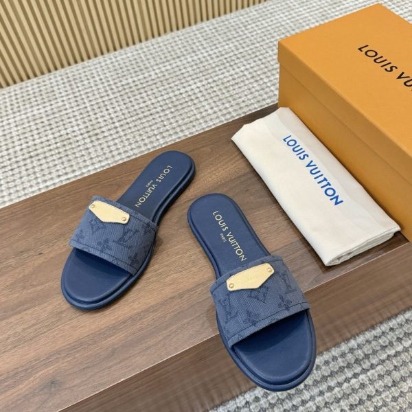 LOUIS VUITTON LILY FLAT MULE BLUE 1AGX78