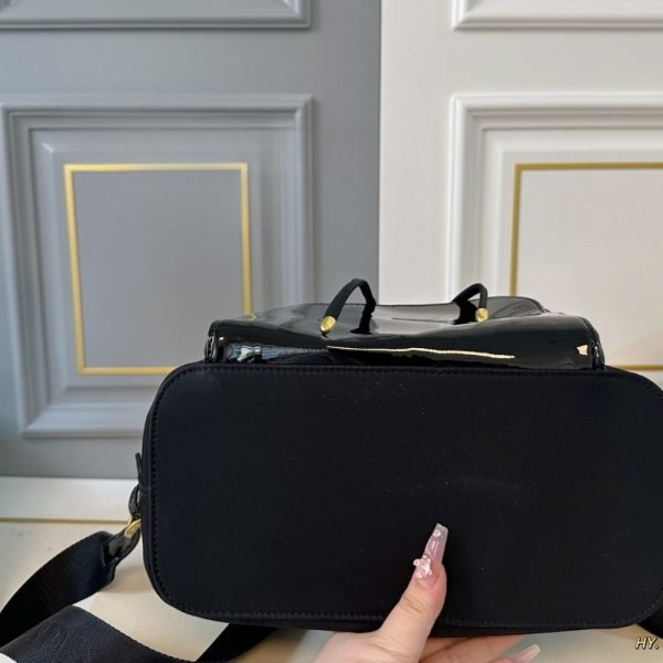 PRADA WOMEN RE NYLON AND BRUSHED BACKPACK BLACK 27CM