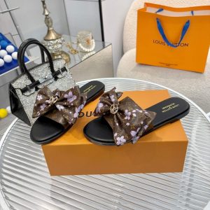 LOUIS VUITTON X TAKASHI MURAKAMI LILY FLAT MULE SAKURA BROWN 1AGVYB