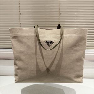 PRADA TESSUTO SYNTHETIC TOTE BAG BEIGE 35CM
