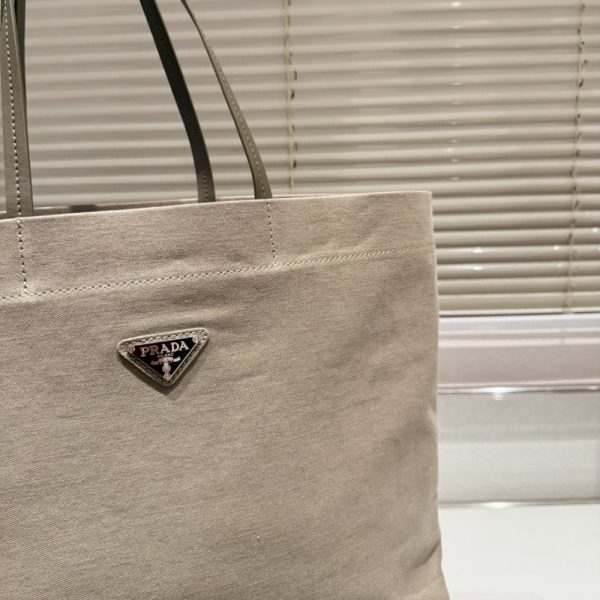 PRADA TESSUTO SYNTHETIC TOTE BAG BEIGE 35CM