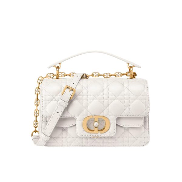 DIOR JOLIE SMALL TOP HANDLE BAG WHITE 19CM  M9271UBHI M030
