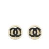 CHANEL STUD EARRINGS GOLD BLACK ABE810 B19198 NACVD