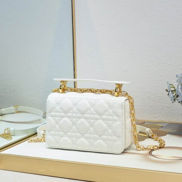 DIOR JOLIE SMALL TOP HANDLE BAG WHITE 19CM  M9271UBHI M030