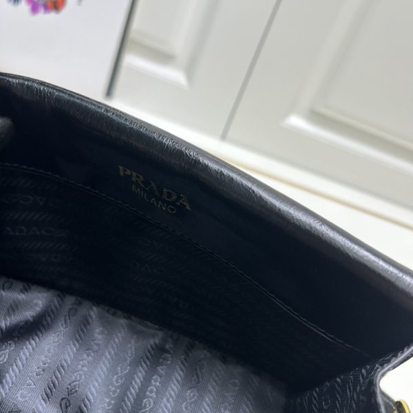 PRADA LEATHER SHOULDER BAG BLACK 23CM 1BD082 2CYR F0002 V DVJ
