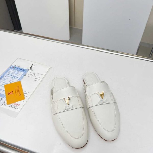 LOUIS VUITTON MARE OPEN BACK LOAFER WHITE