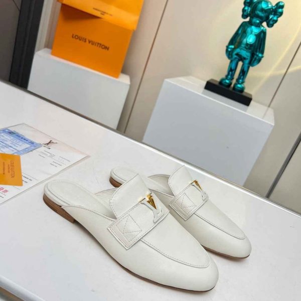 LOUIS VUITTON MARE OPEN BACK LOAFER WHITE