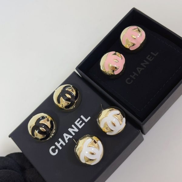 CHANEL STUD EARRINGS GOLD PINK ABE810 B19198 NACVE