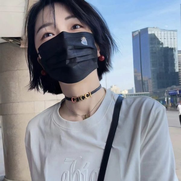 GUCCI LEATHER GUCCI NECKLACE BLACK ‎684630 IAAA1 8029