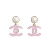 CHANEL PENDANT EARRINGS PEARLY WHITE AND PINK ABF397 B19975 NAFTT
