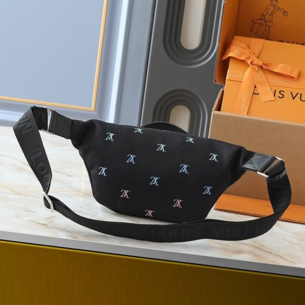 LOUIS VUITTON RUSH BUMBAG BLASON DENIM BLACK 30CM M13961