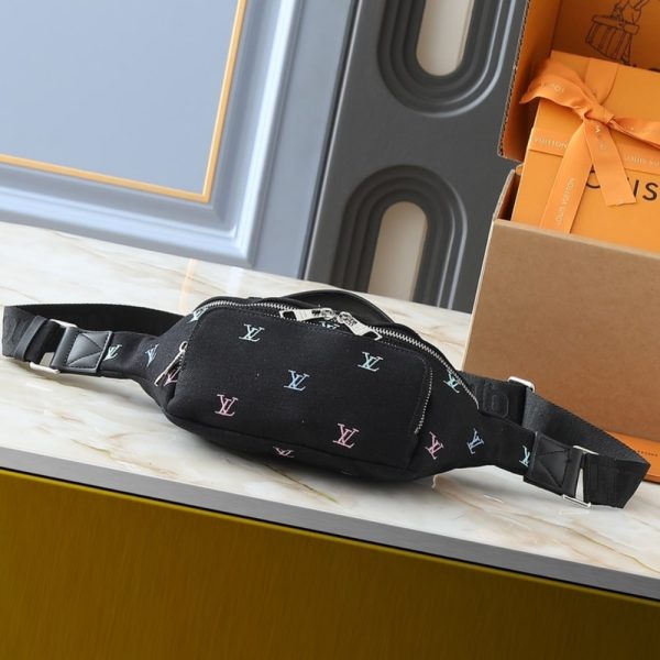 LOUIS VUITTON RUSH BUMBAG BLASON DENIM BLACK 30CM M13961
