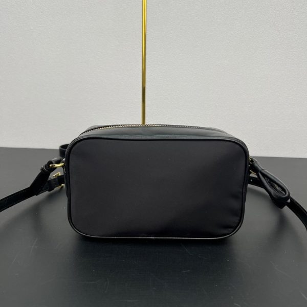 PRADA RE NYLON AND NAPPA MINI SHOULDER BAG WITH BOW BLACK 18CM 1BH166 RP0C F0002 V DXO