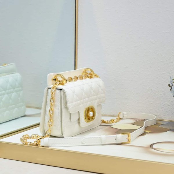 DIOR JOLIE SMALL TOP HANDLE BAG WHITE 19CM  M9271UBHI M030
