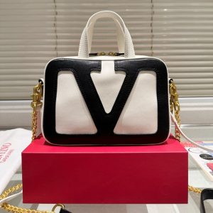 VALENTINO GARAVANI VIVA SUPERSTAR NAPPA HANDBAG BUTTER AND BLACK 6W0B0R73PTJ R4V
