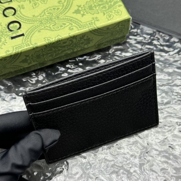 GUCCI ANIMALIER LEATHER CARD CASE BLACK 10CM 523685 DJ20T 1000