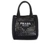 PRADA NATURAL RAFFIA LOGO TOTE BLACK 1BG444 2A2T F0002 18CM