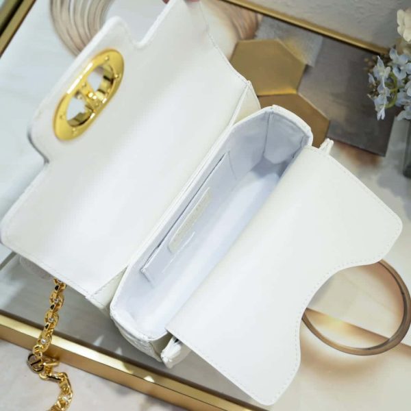 DIOR JOLIE SMALL TOP HANDLE BAG WHITE 19CM  M9271UBHI M030